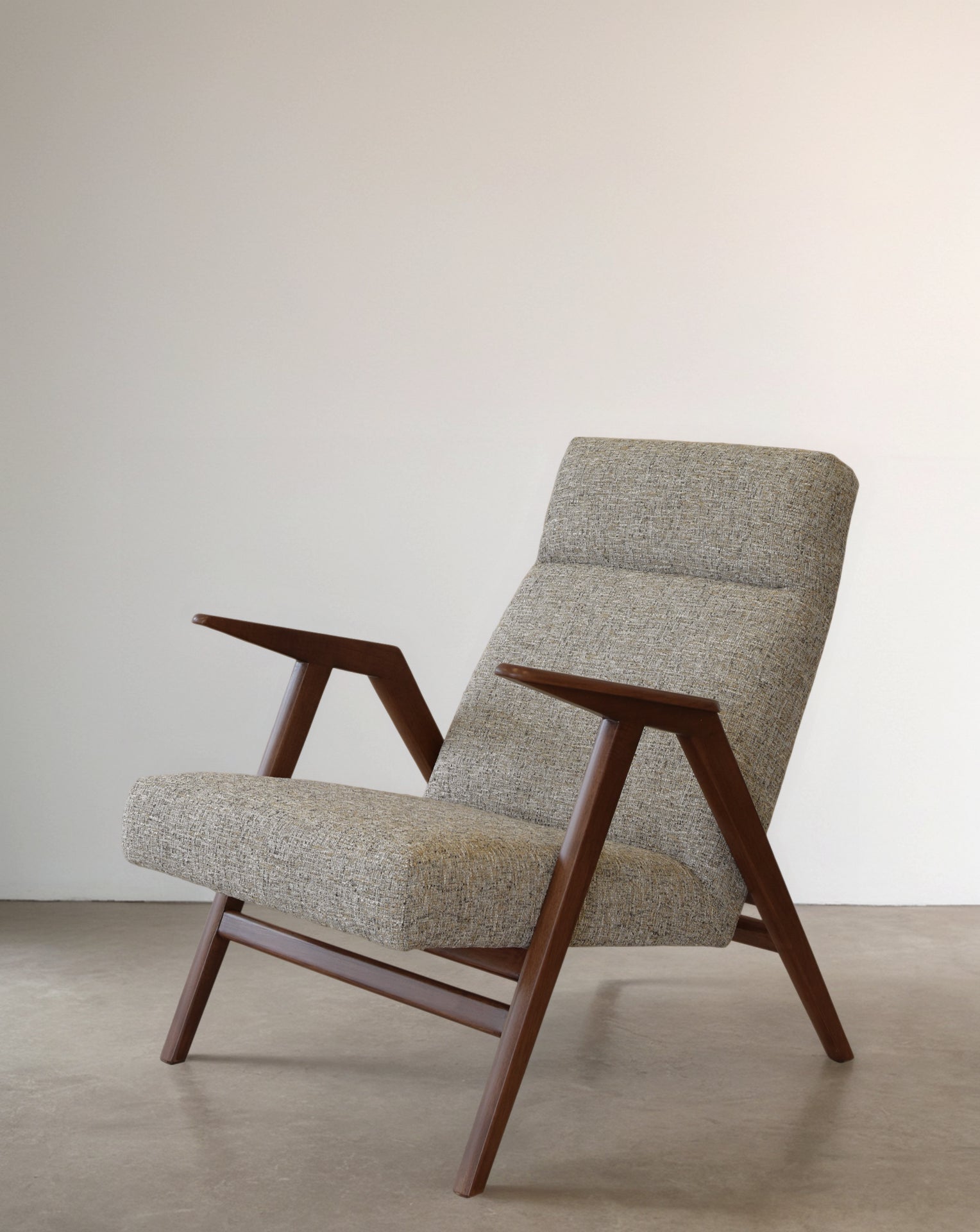 Chloe V.2 Mid Century Modern Accent Chair with Walnut BasE