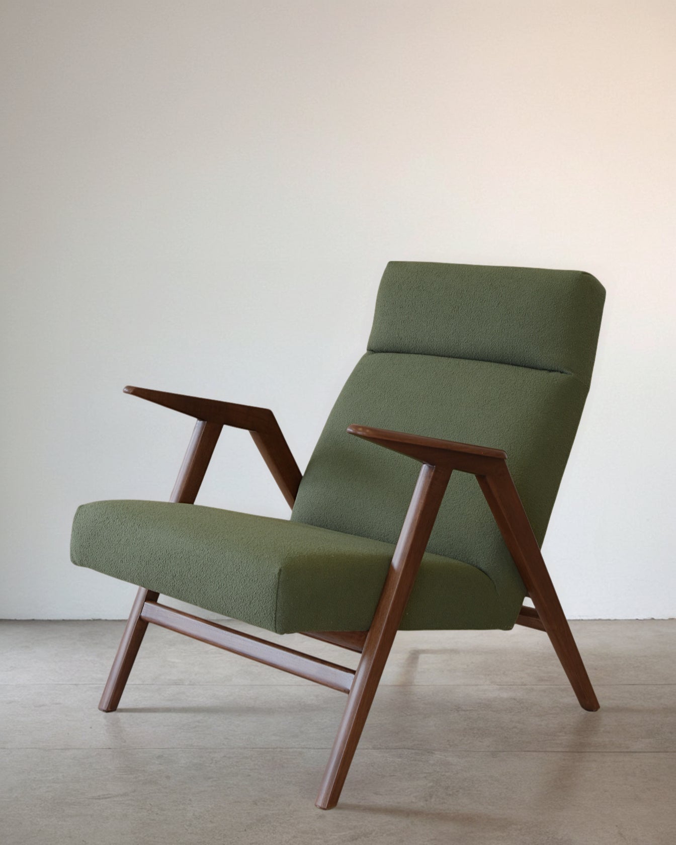 Chloe V.2 Mid Century Modern Accent Chair with Walnut BasE