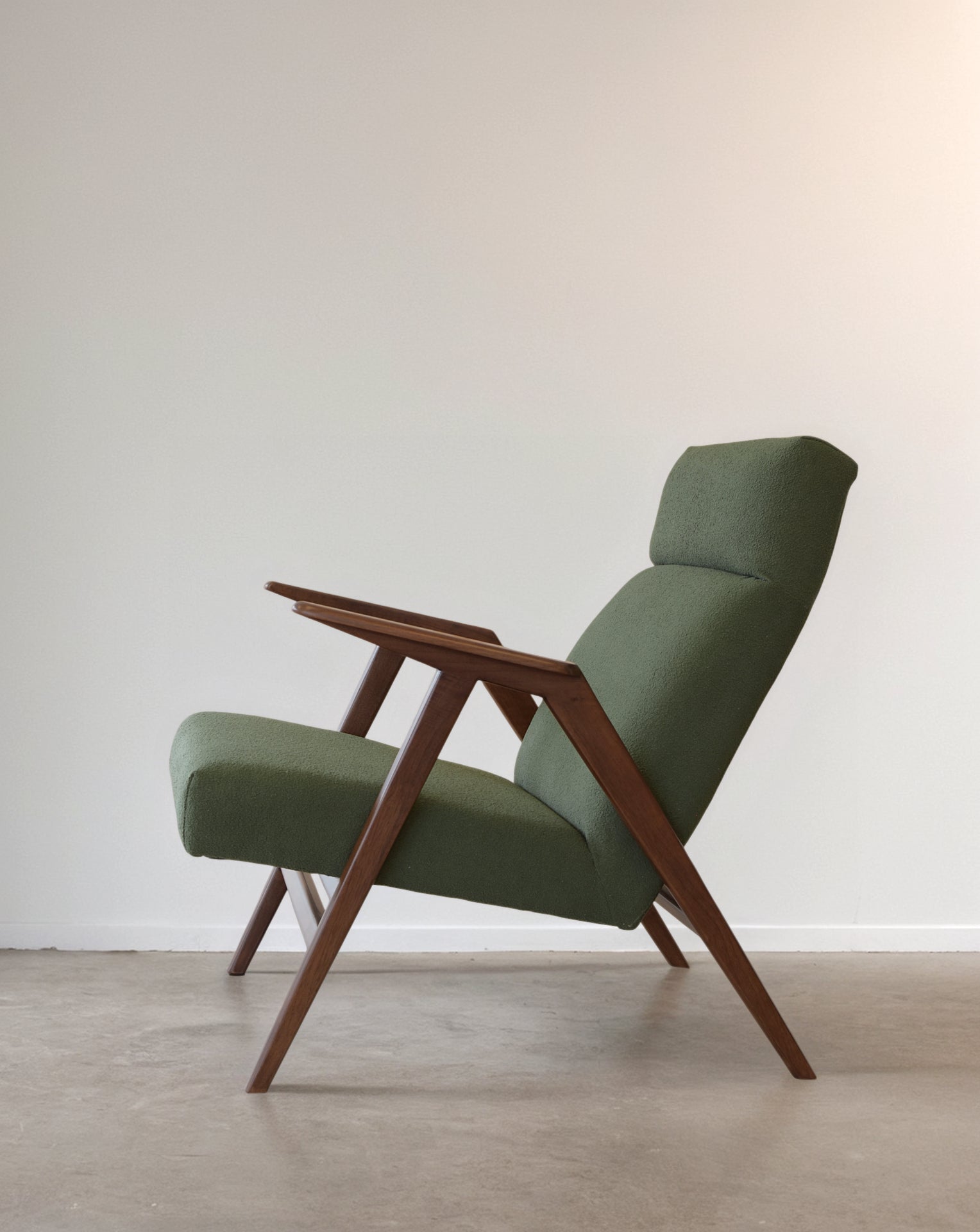 Chloe V.2 Mid Century Modern Accent Chair with Walnut BasE