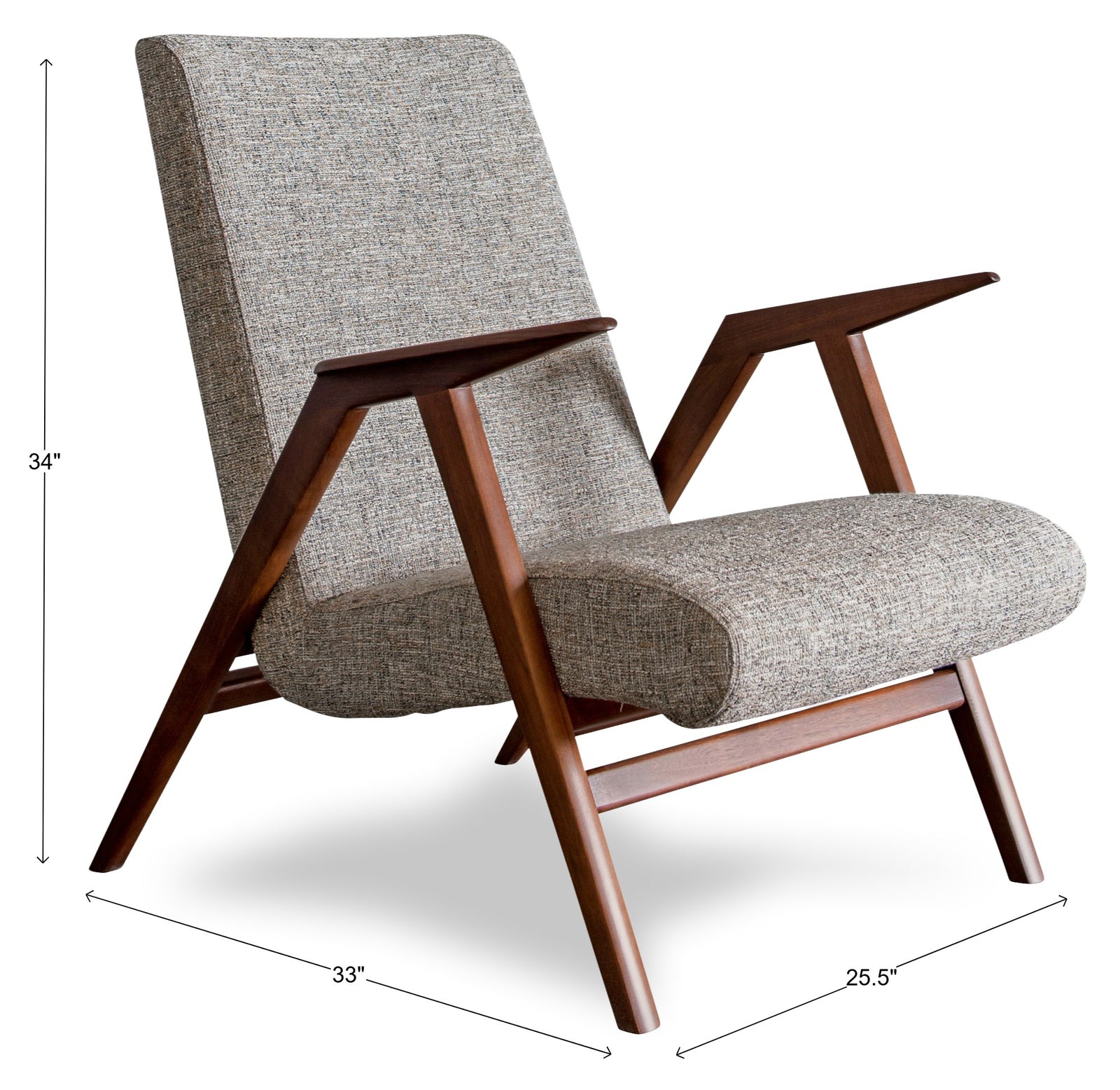 Chloe Mid Century Modern Accent Chair with Walnut Base