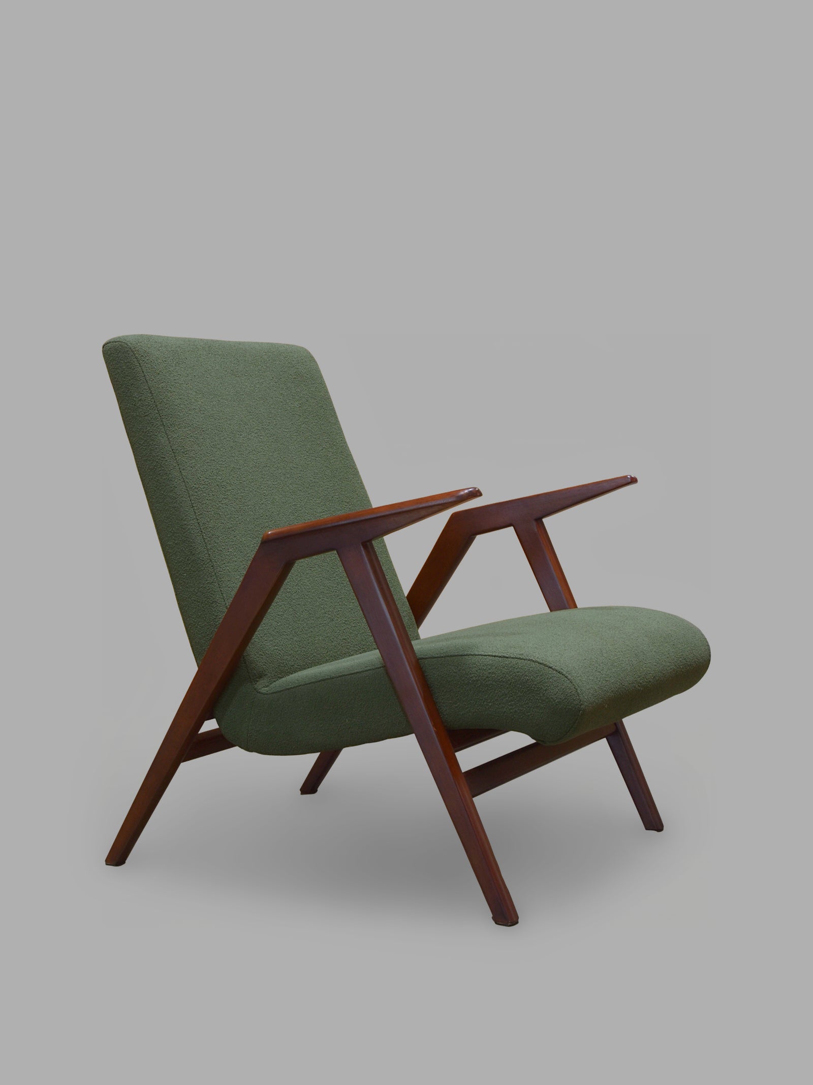 Chloe Mid Century Modern Accent Chair with Walnut Base