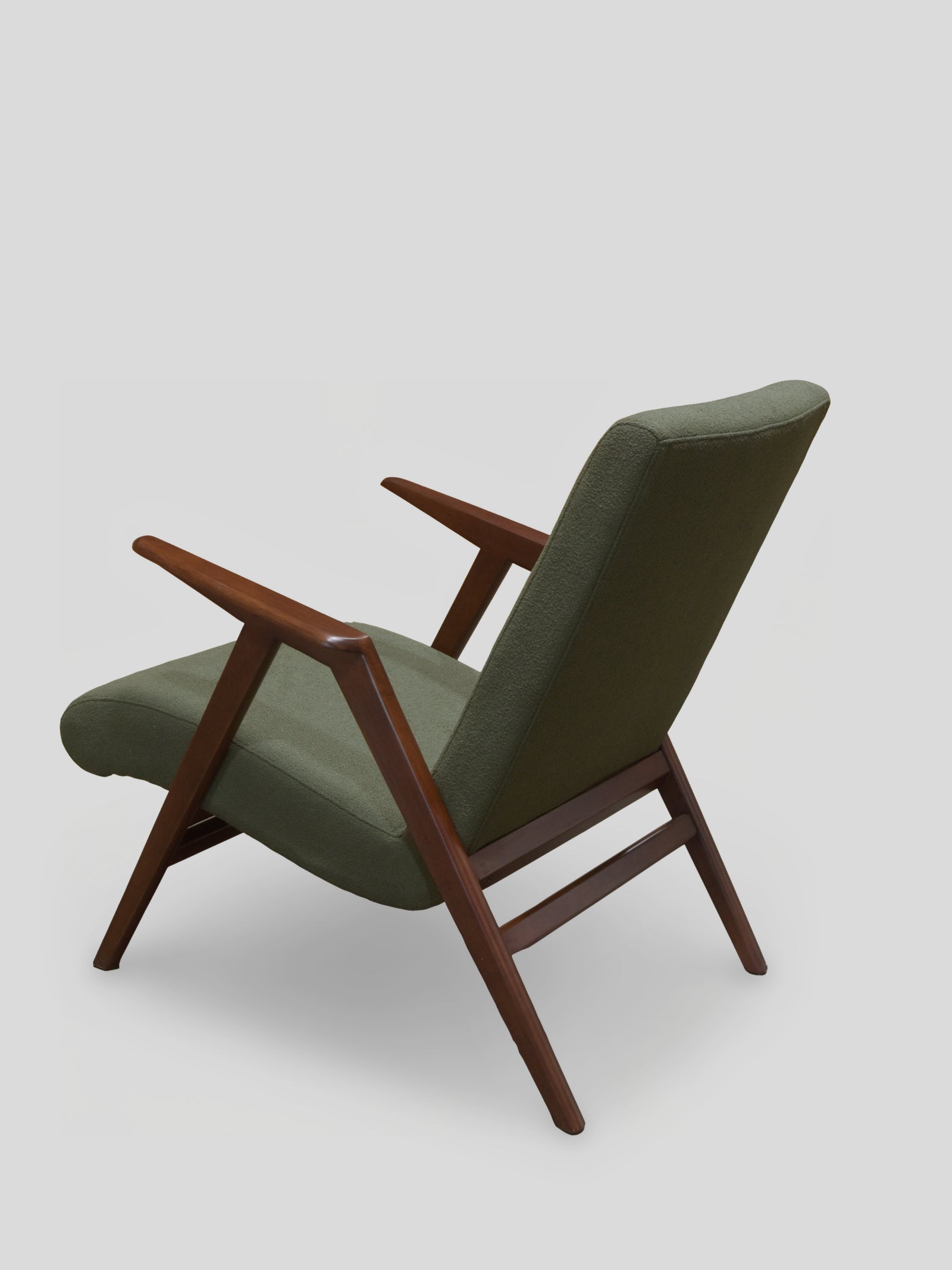 Chloe Mid Century Modern Accent Chair with Walnut Base