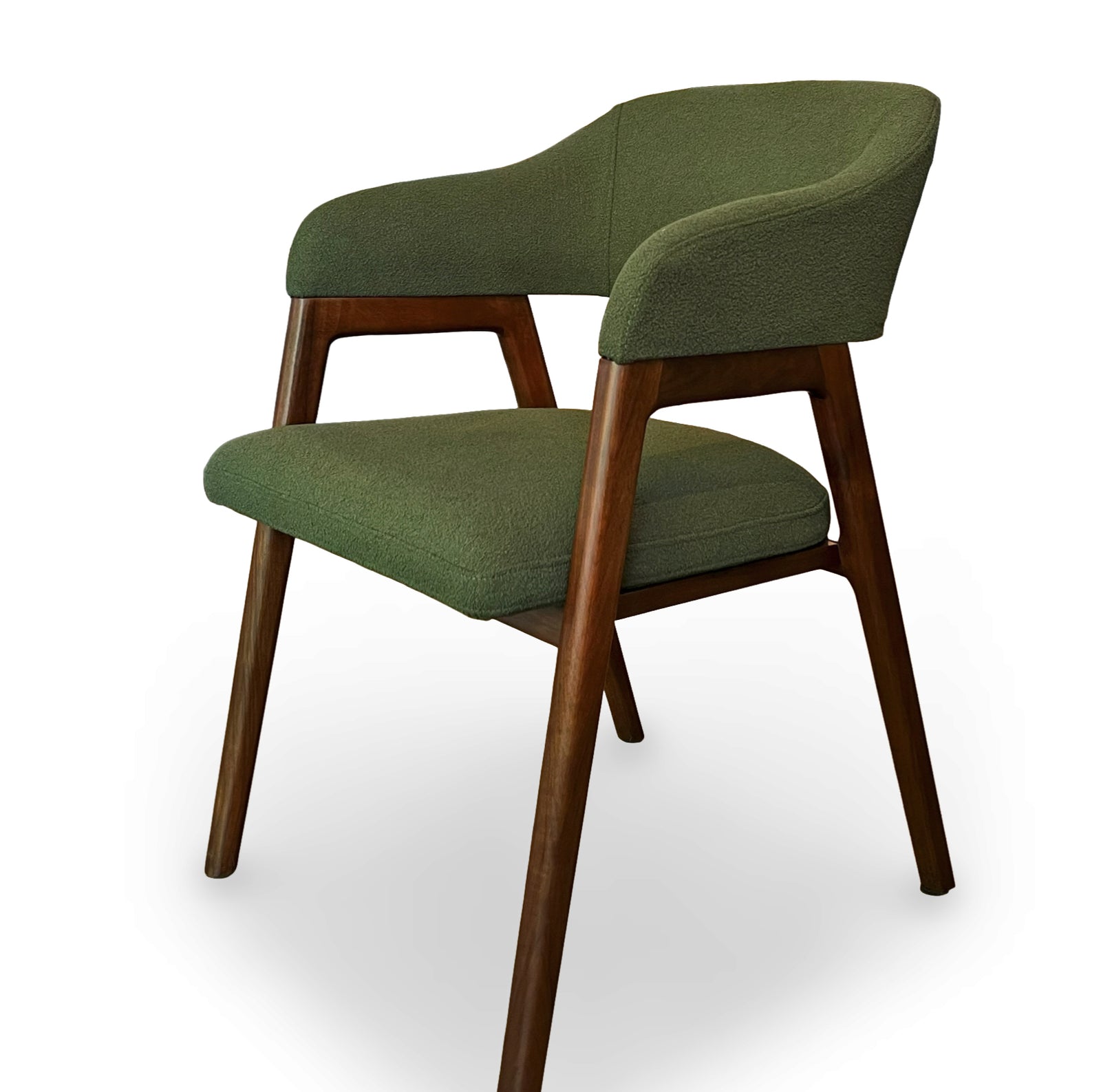 Hudson Dining Chair, Arm Chair with Walnut Base, Set of 2