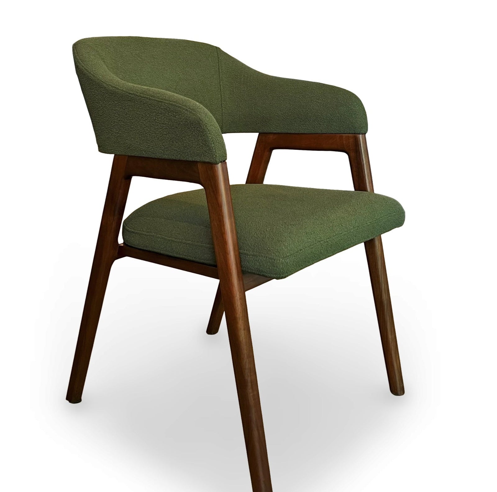 Hudson Dining Chair, Arm Chair with Walnut Base