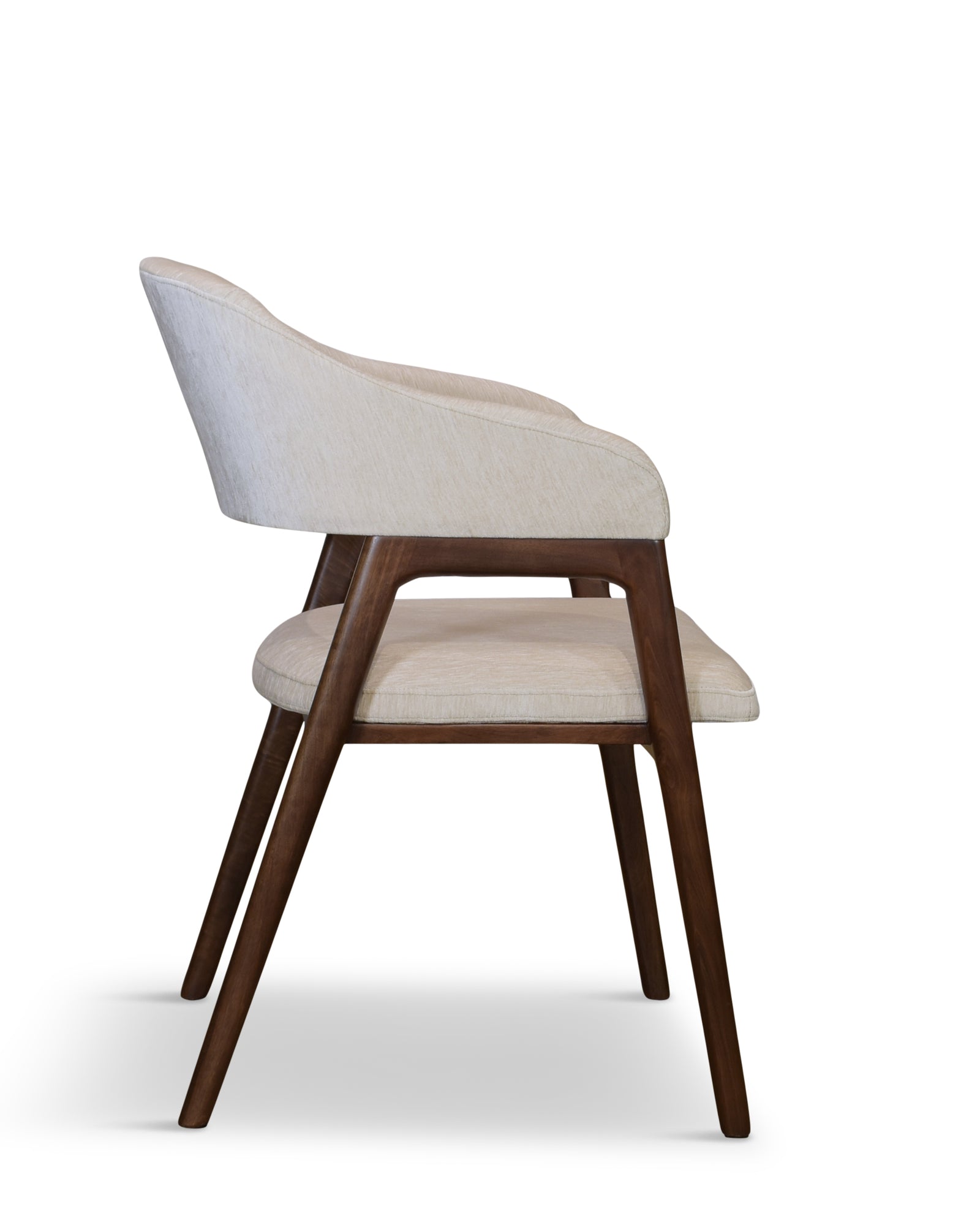 Hudson Dining Chair, Arm Chair with Walnut Base