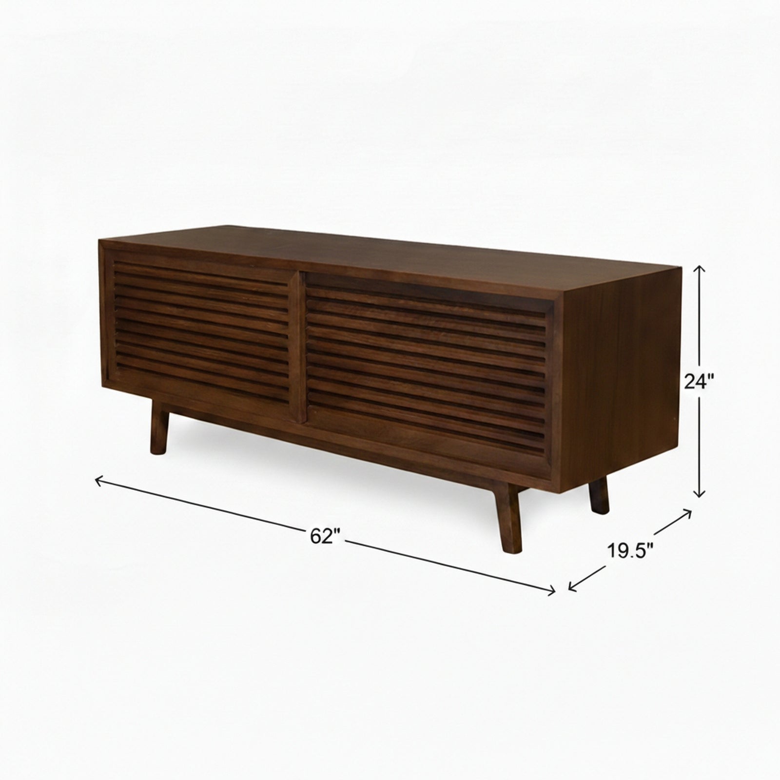 Lewis Solid Walnut Mid Century Modern TV Cabinet