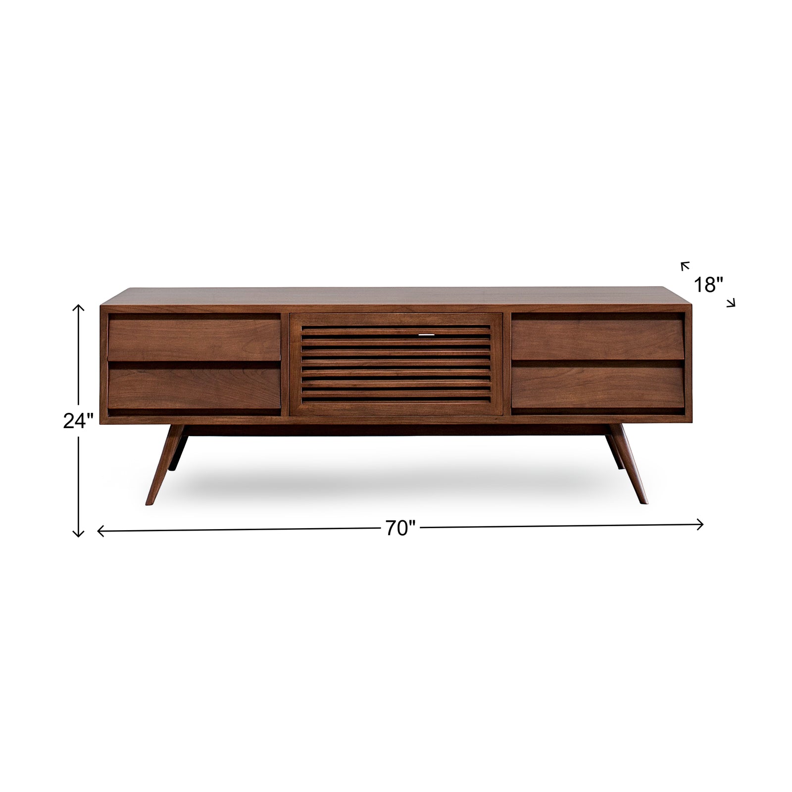 Oslo Solid Walnut Mid Century Modern TV Cabinet