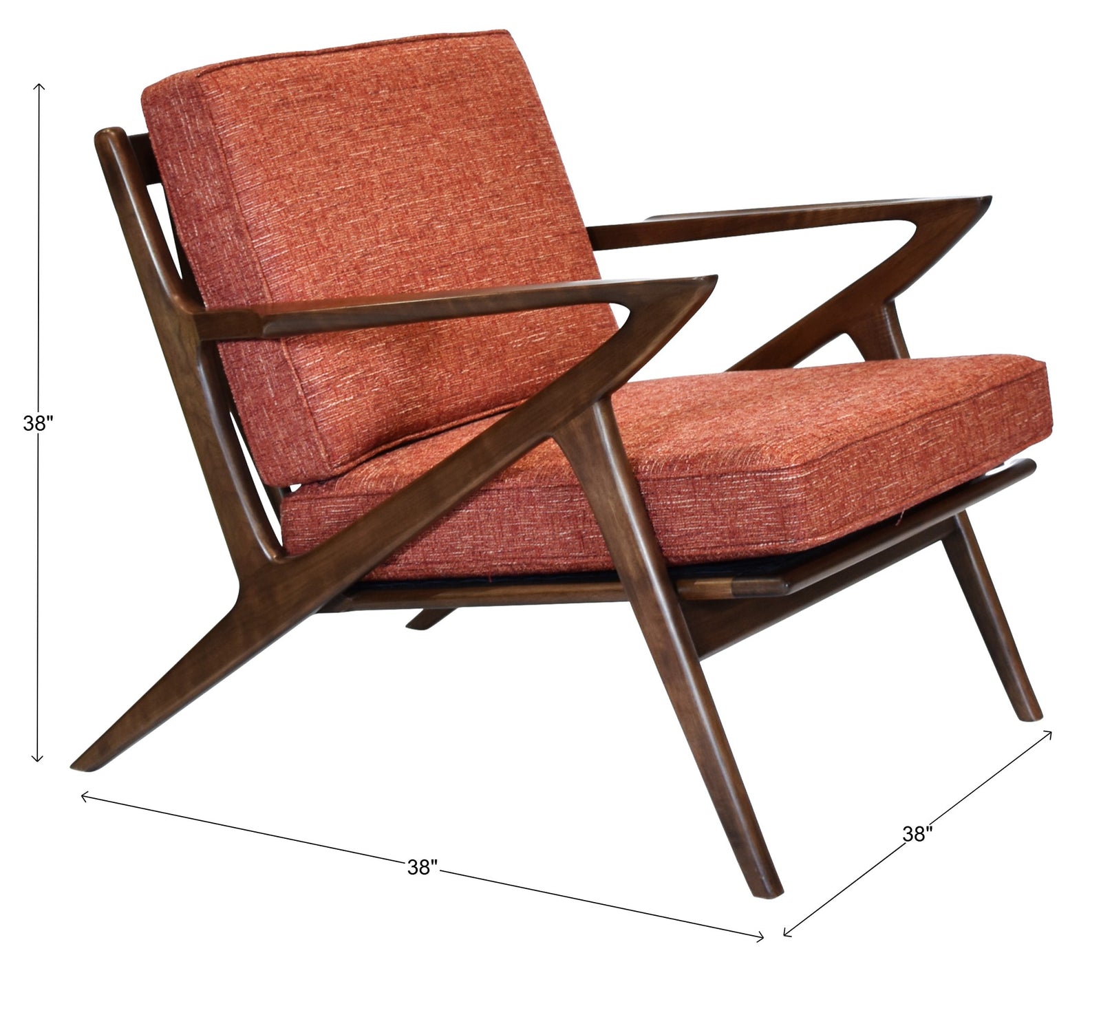 Zach Walnut Mid Century Lounge Chair