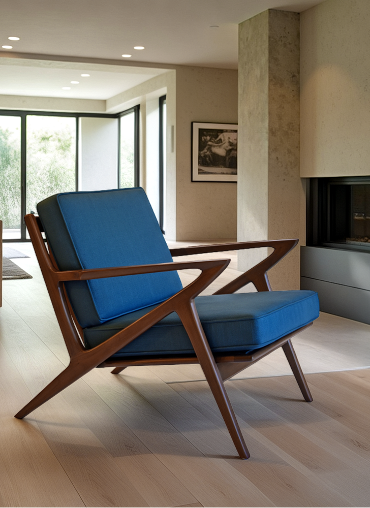 Zach Walnut Mid Century Lounge Chair