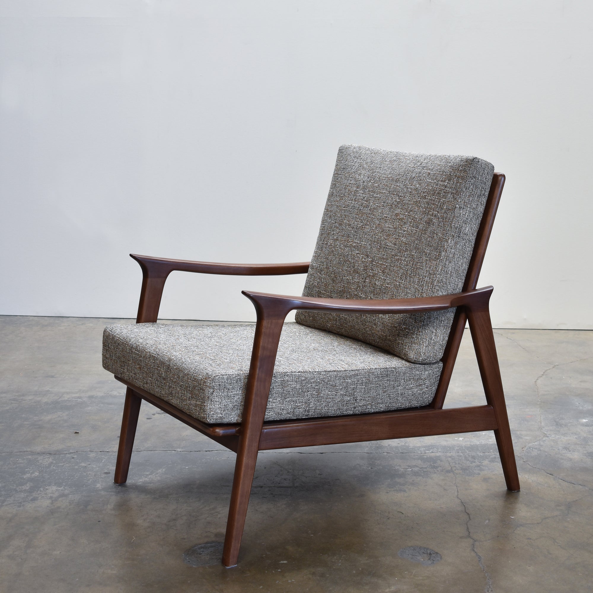 Charlotte Walnut Mid Century Modern Accent Chair, Mineral