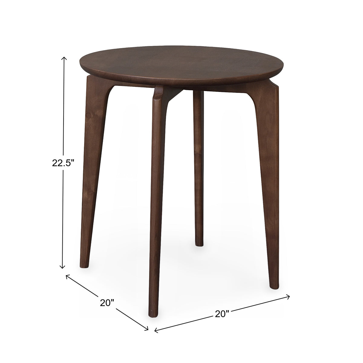 Borgen Round Side Table in Walnut