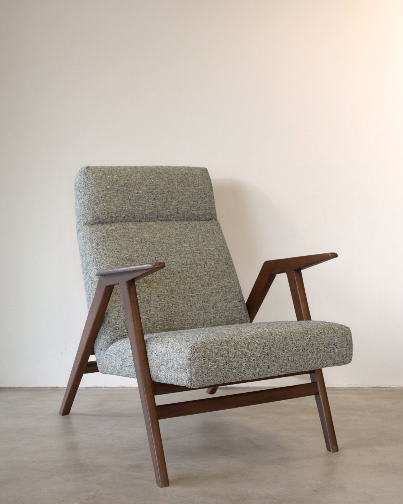 Chloe V.2 Mid Century Modern Accent Chair with Walnut BasE