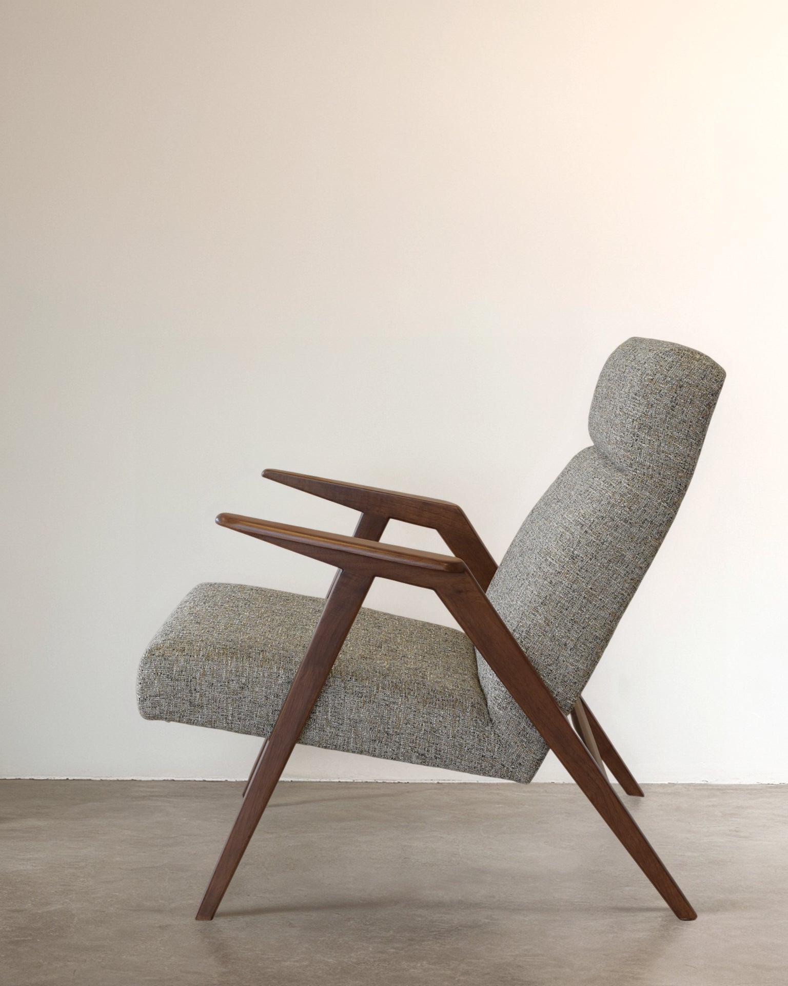 Chloe V.2 Mid Century Modern Accent Chair with Walnut BasE