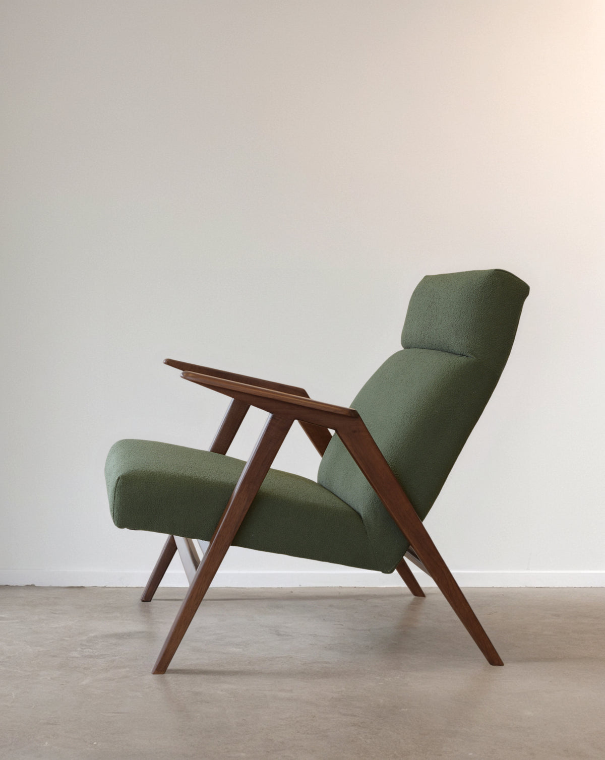 Chloe V.2 Mid Century Modern Accent Chair with Walnut BasE