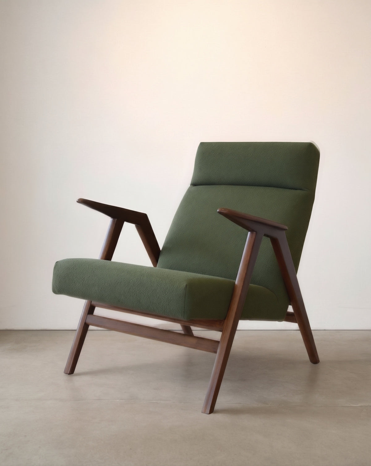 Chloe V.2 Mid Century Modern Accent Chair with Walnut BasE