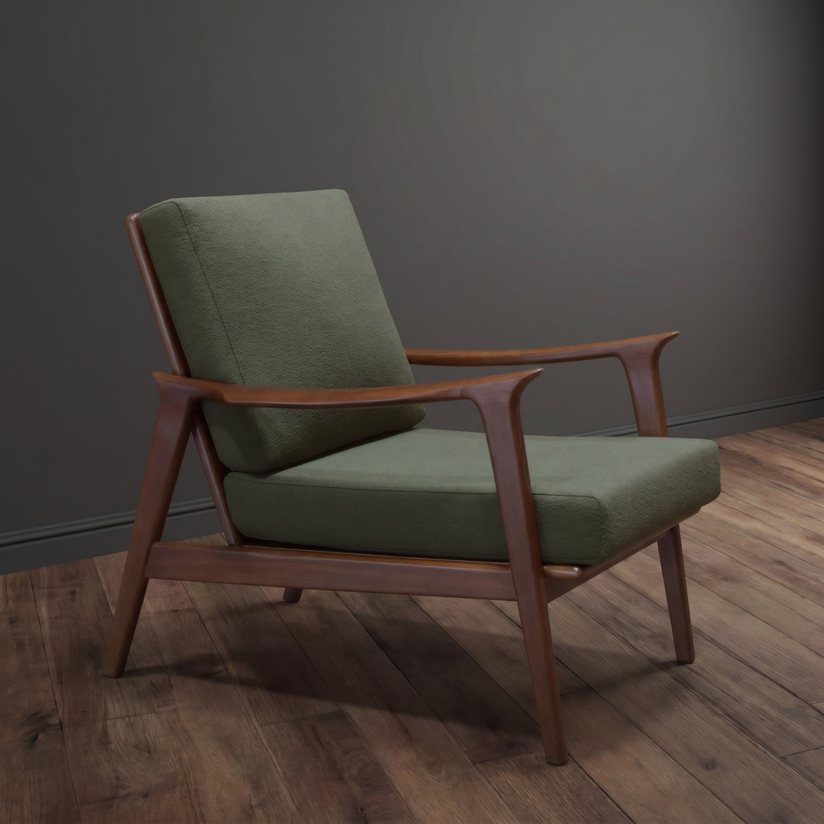 Charlotte Walnut Mid Century Modern Accent Chair