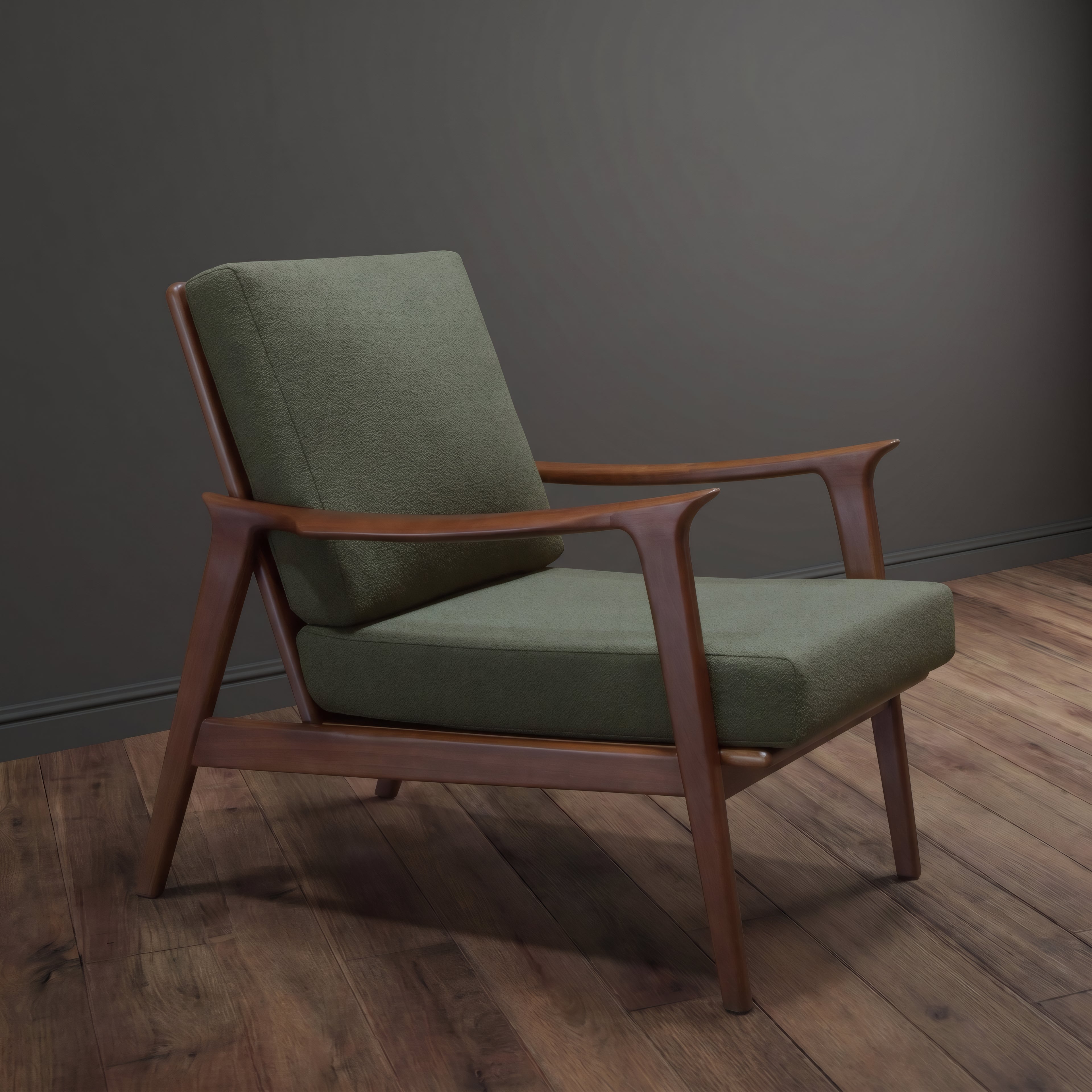 Mid-Century Modern Charlotte Chair, Solid Walnut - Gingko Furniture