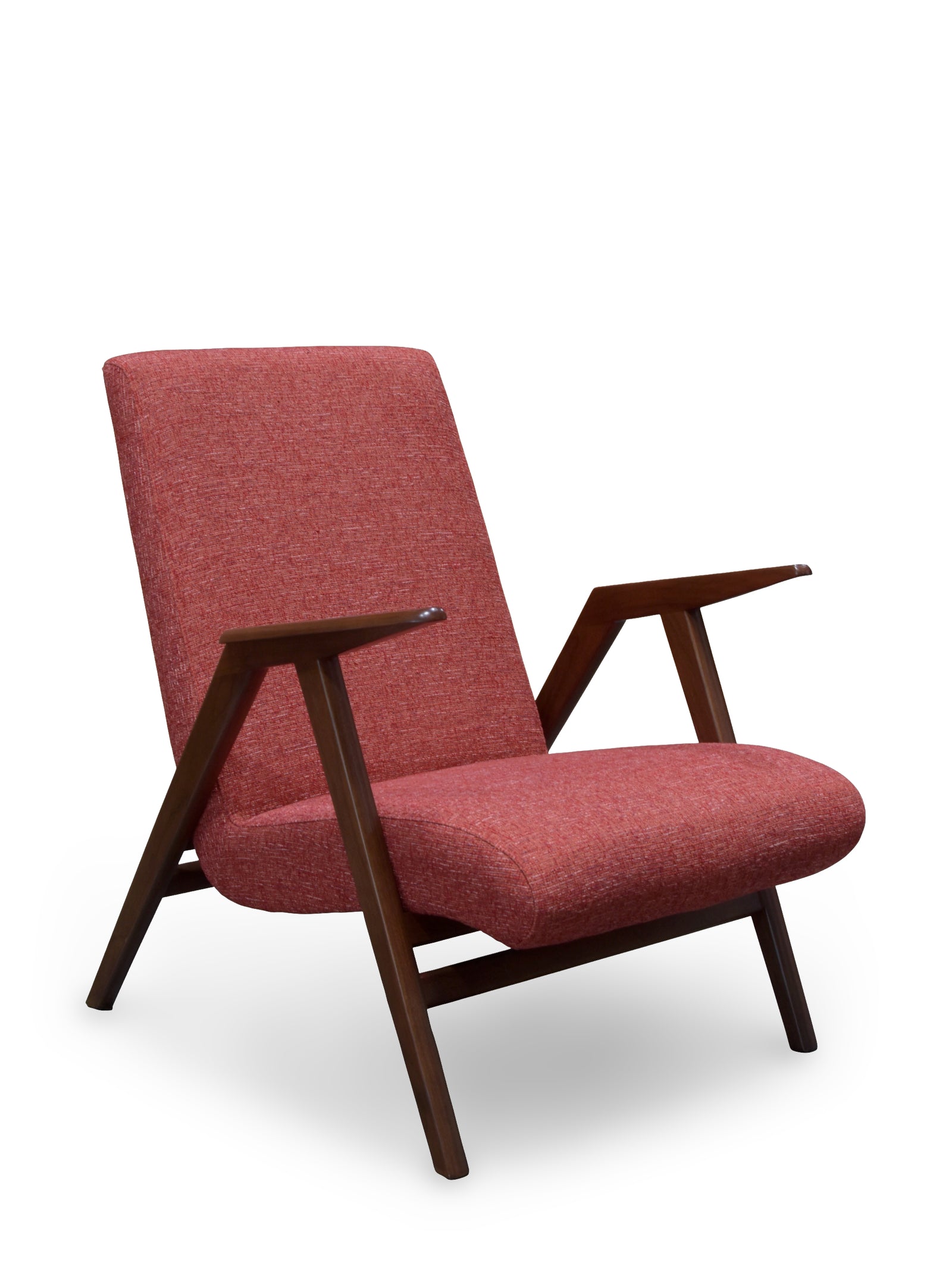 Chloe Mid Century Modern Accent Chair with Walnut Base