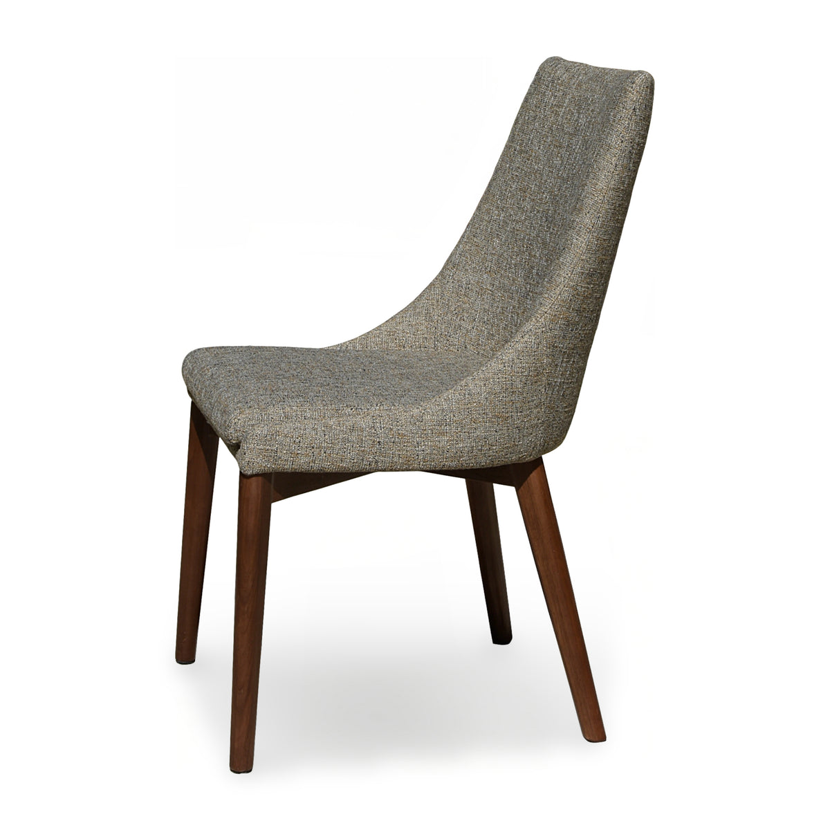 Pascal Modern Upholstered Dining Chair with Walnut Base, Set of 2