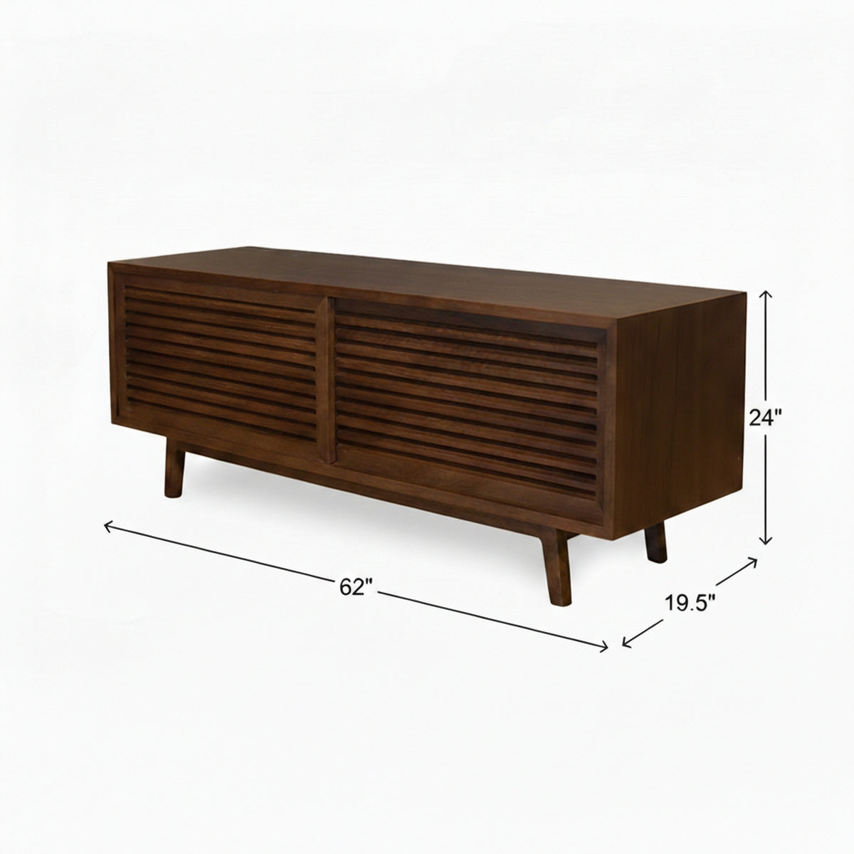 Lewis Solid Walnut Mid Century Modern TV Cabinet