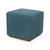 Cubed Upholstered Ottoman with Walnut Base