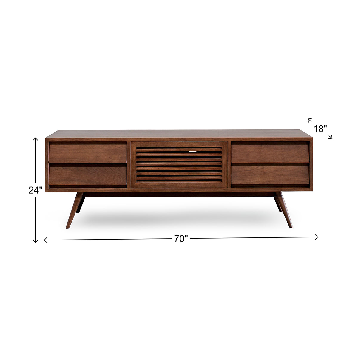 Oslo Solid Walnut Mid Century Modern TV Cabinet