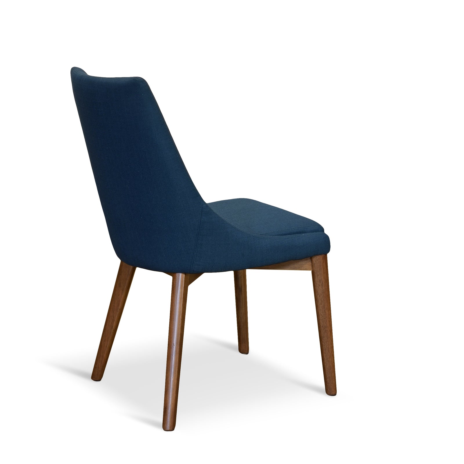 Pascal Modern Upholstered Dining Chair with Walnut Base, Set of 2