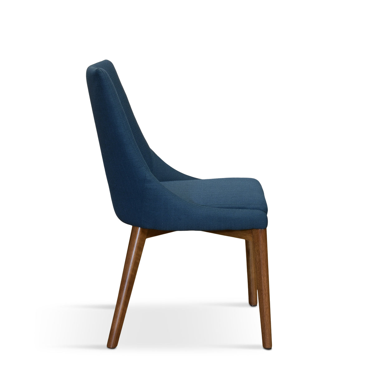 Pascal Modern Upholstered Dining Chair with Walnut Base, Set of 2