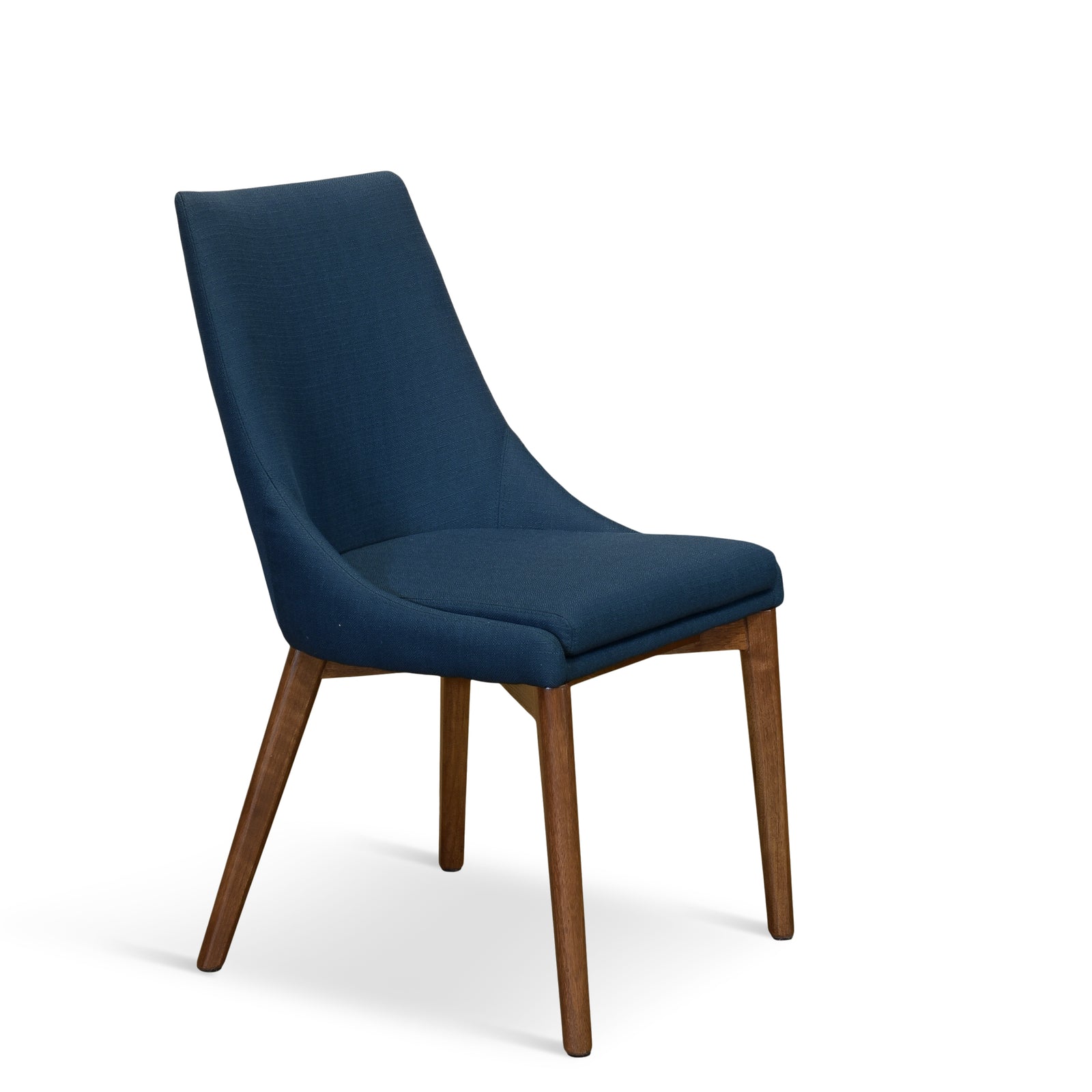 Pascal Modern Upholstered Dining Chair with Walnut Base, Set of 2