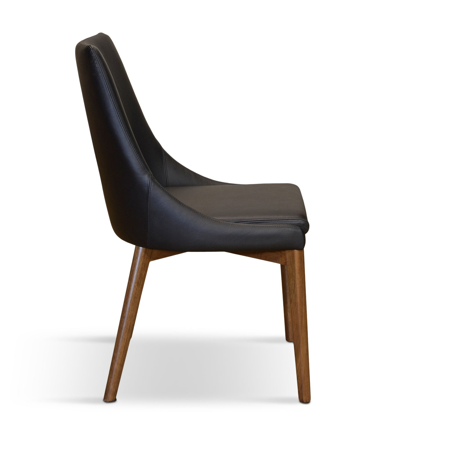 Pascal Modern Upholstered Dining Chair with Walnut Base, Set of 2