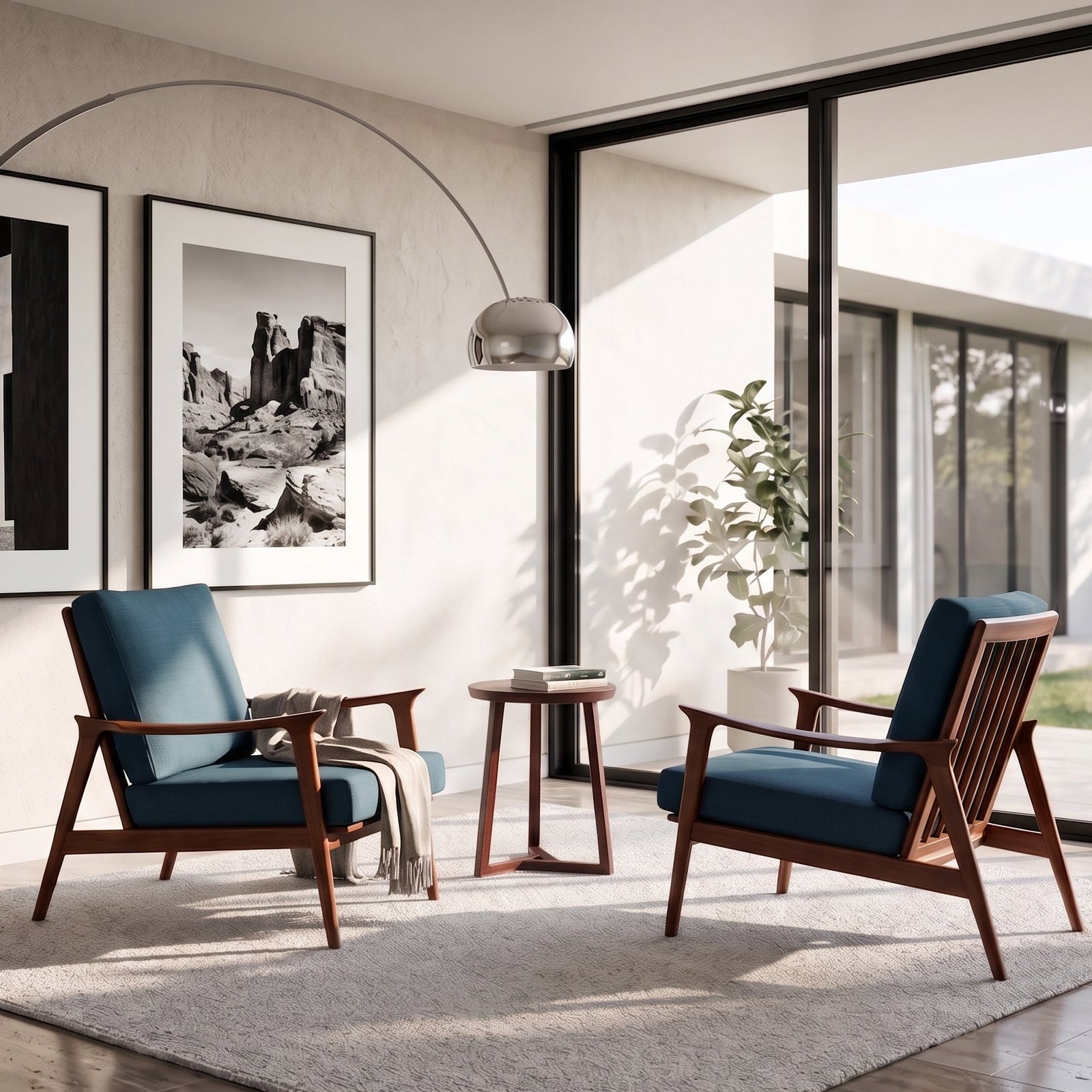 Charlotte Walnut Mid Century Modern Accent Chair