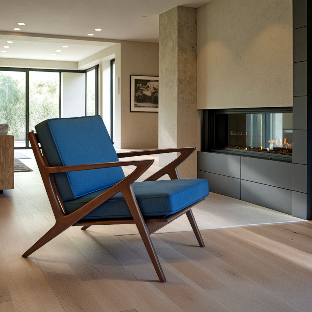 Zach Walnut Mid Century Lounge Chair