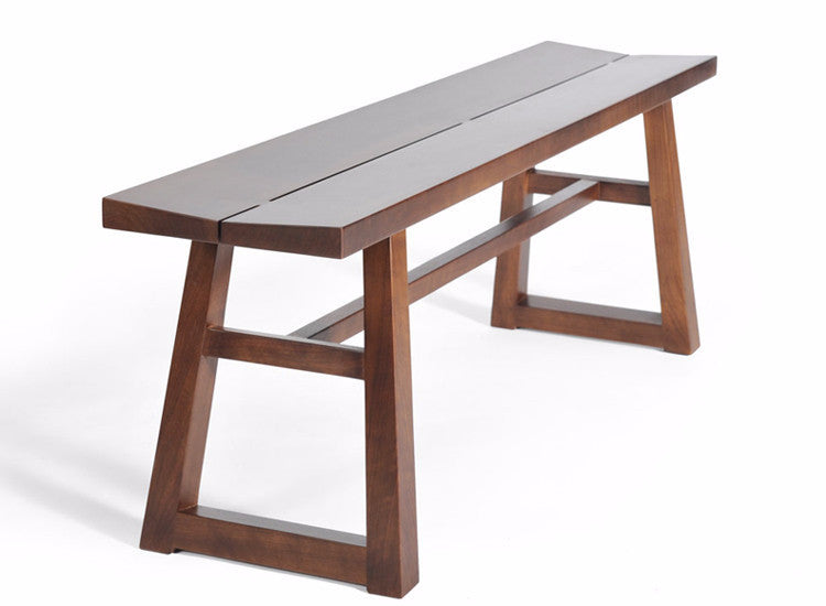 Hand-crafted solid walnut bench; Mission style, exposed dove-tail joints, clean contemporary lines