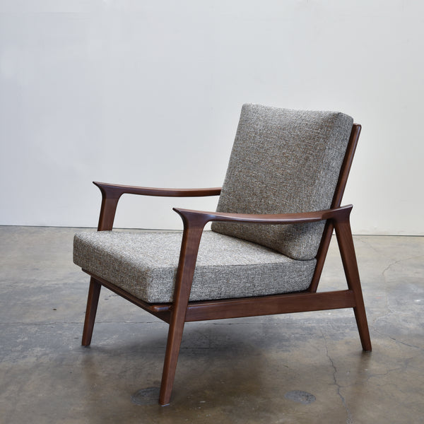 Mid-Century Modern Charlotte Chair, Solid Walnut Gingko Furniture