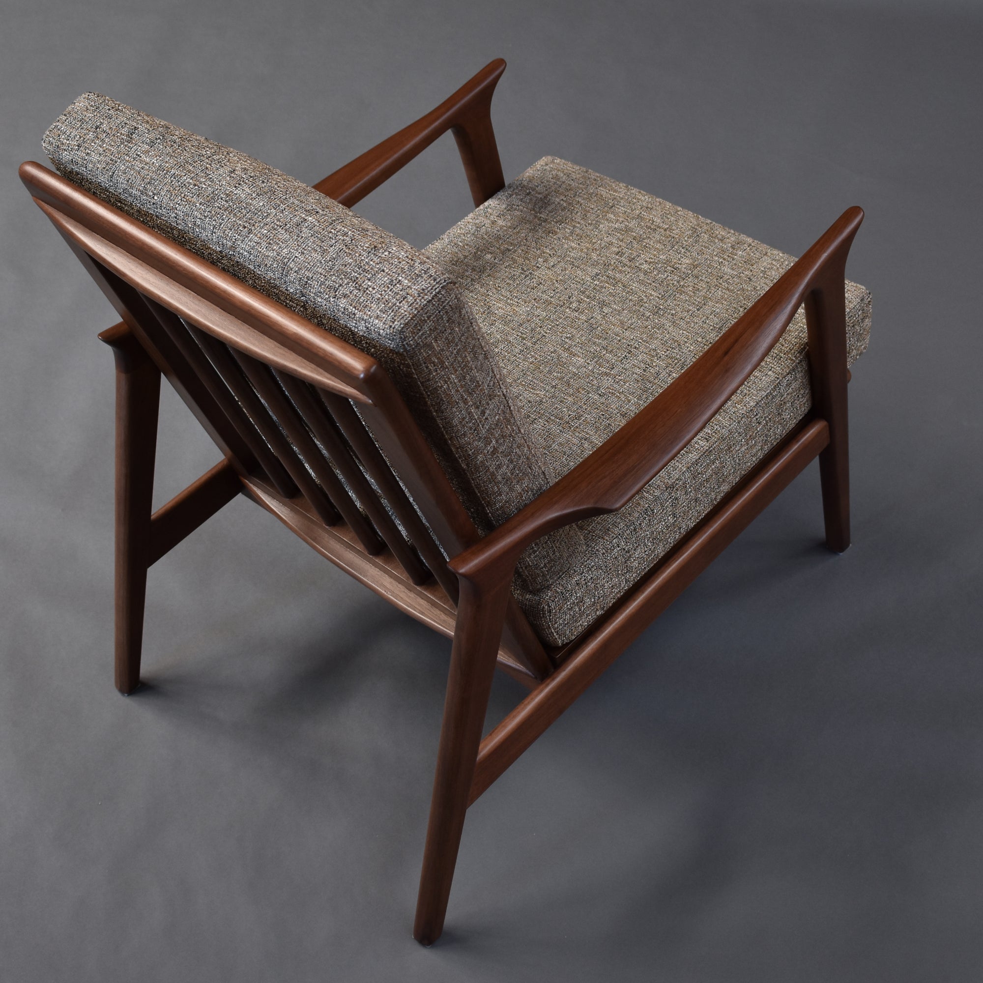 Charlotte Walnut Mid Century Modern Accent Chair, Mineral