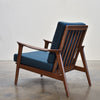 Charlotte Walnut Mid Century Modern Accent Chair, Azure