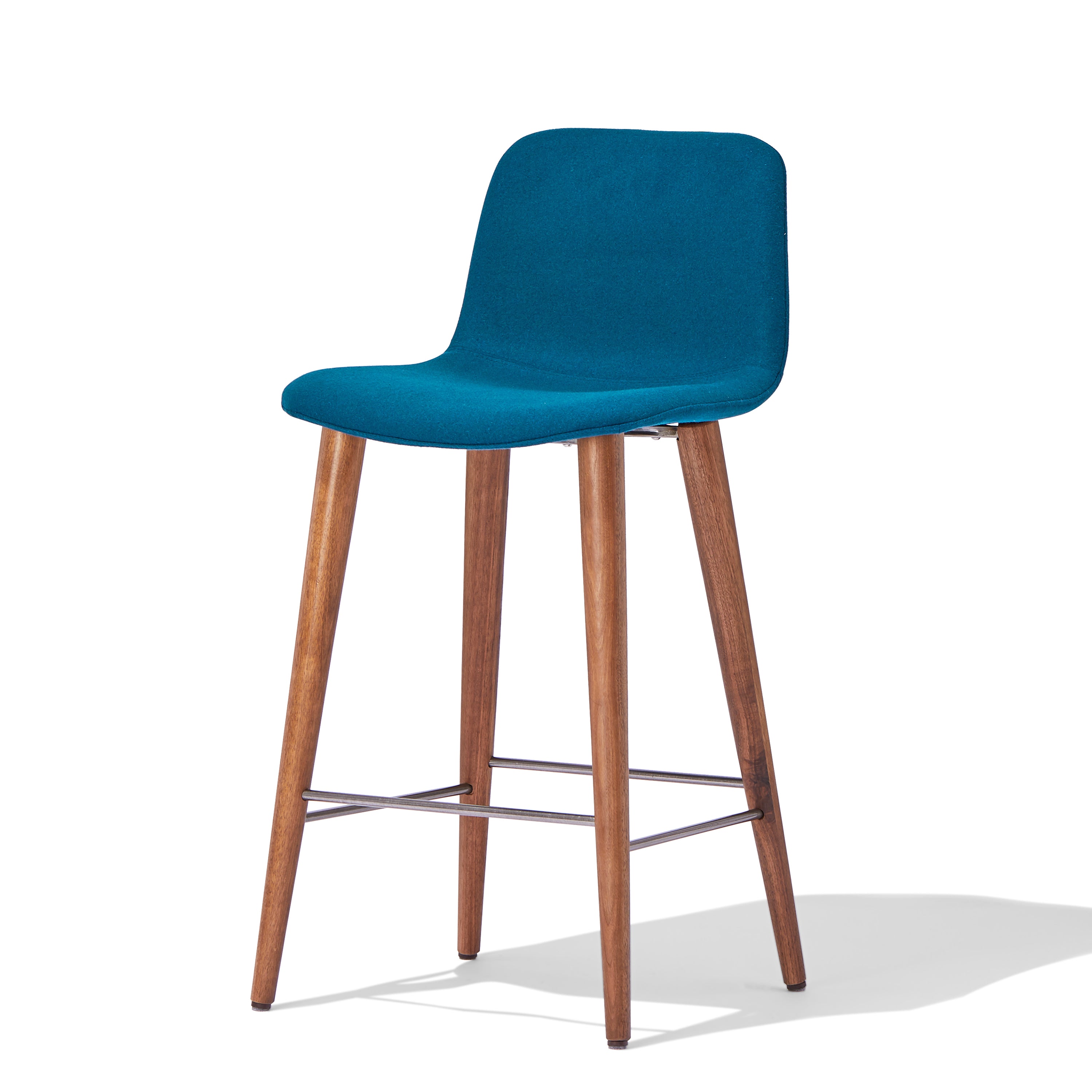 Kiwi Ieder Verborgen Mackay Modern Counter Stool with Walnut Legs - Gingko Furniture