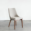 Pascal Modern Upholstered Dining Chair with Walnut Base, Set of 2
