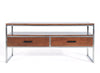 Modern TV Cabinet, Walnut and Stainless Steel, Small format, contemporary