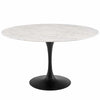 Tulip Round Table Ceramic Marble, Black Base